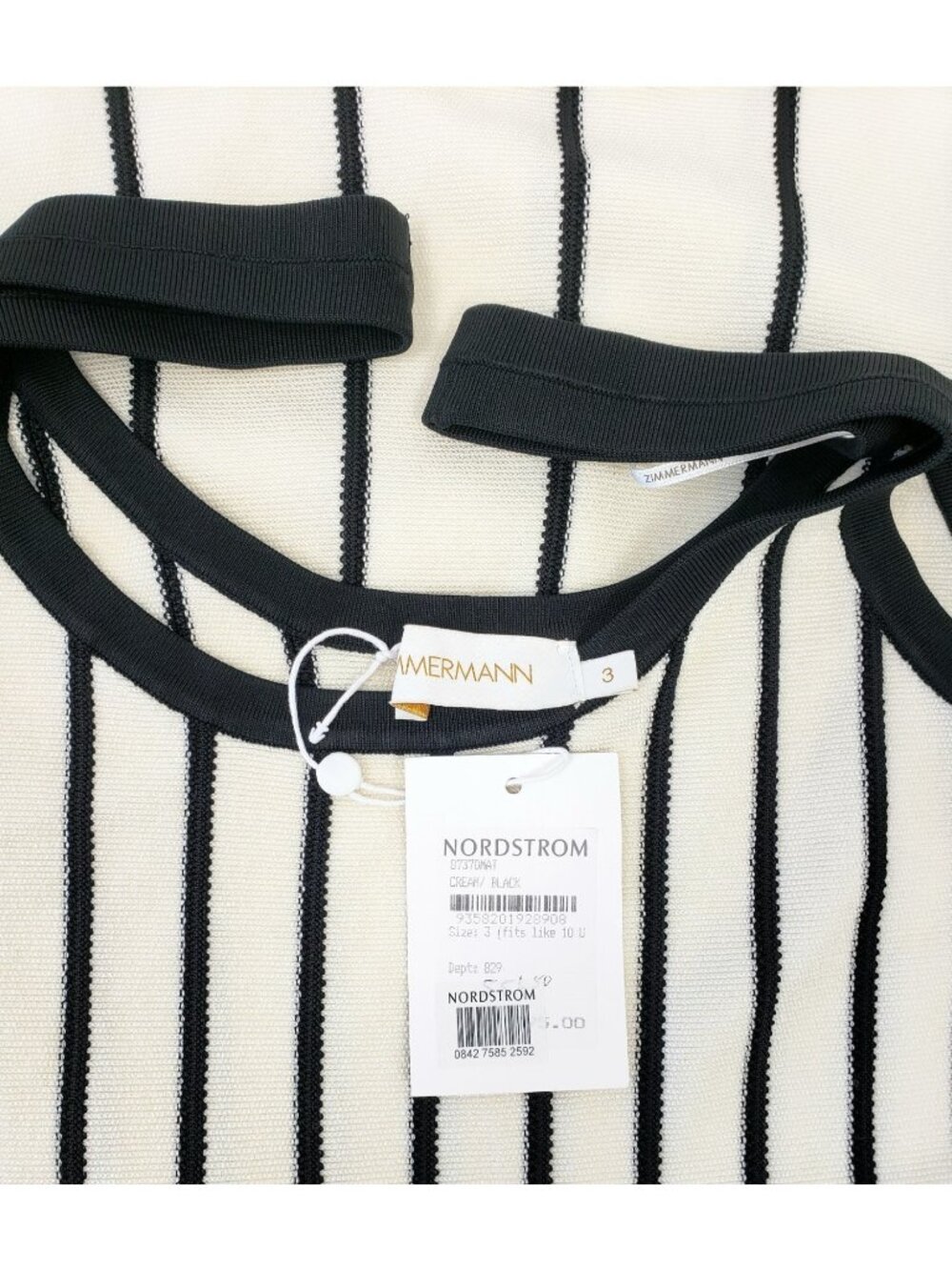 Zimmermann Matchmaker Womens Sweater Midi Dress Cream / Black Size 3 / US 10 - Picture 5 of 6